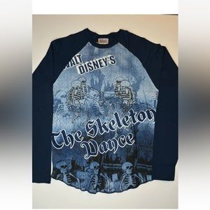 Disneyland  "Walt Disney's The Skelton Dance" Long Sleeve Shirt NWT Size Small